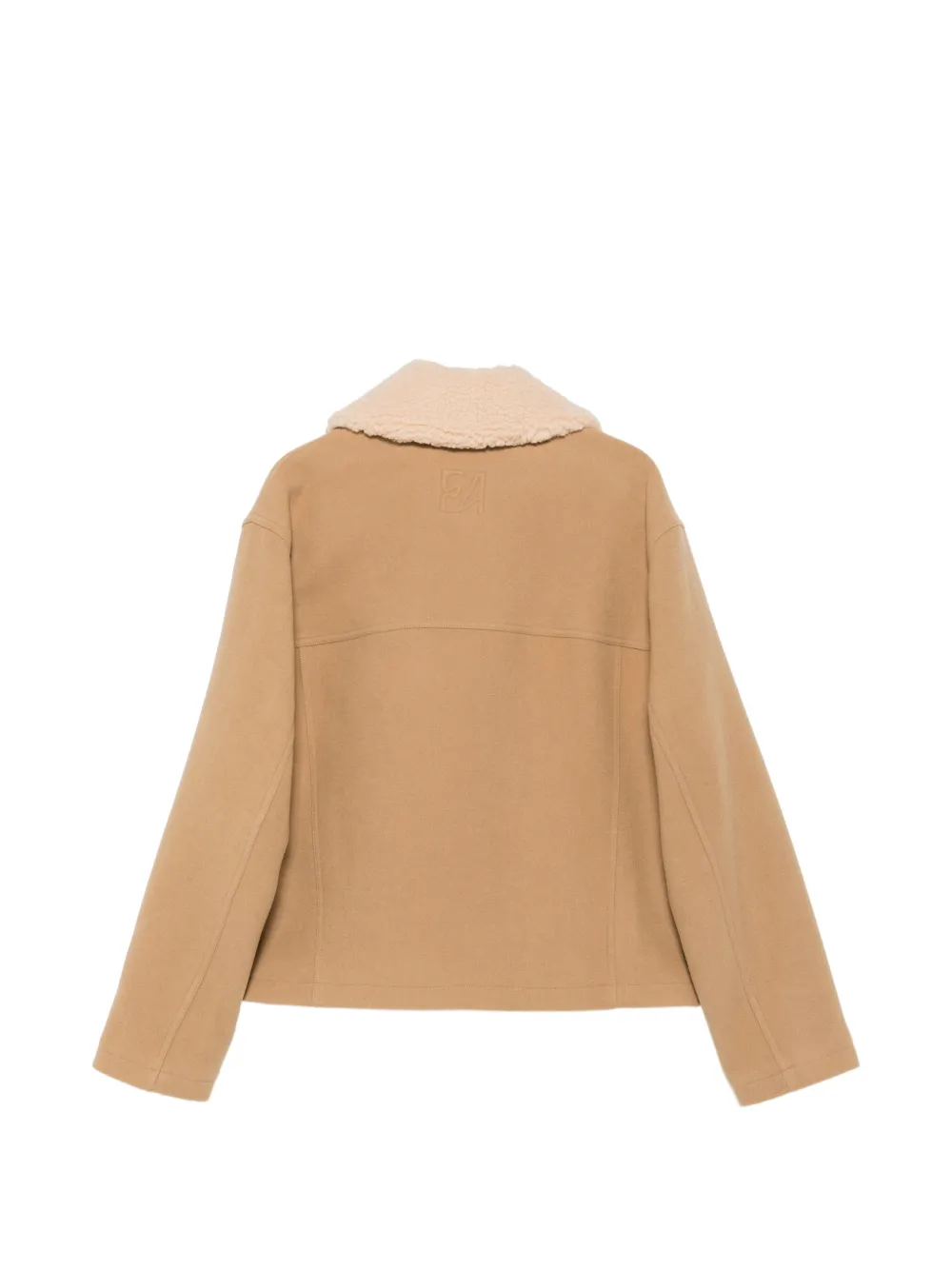 Emporio Armani Jack met lammy kraag en geborduurd logo Beige