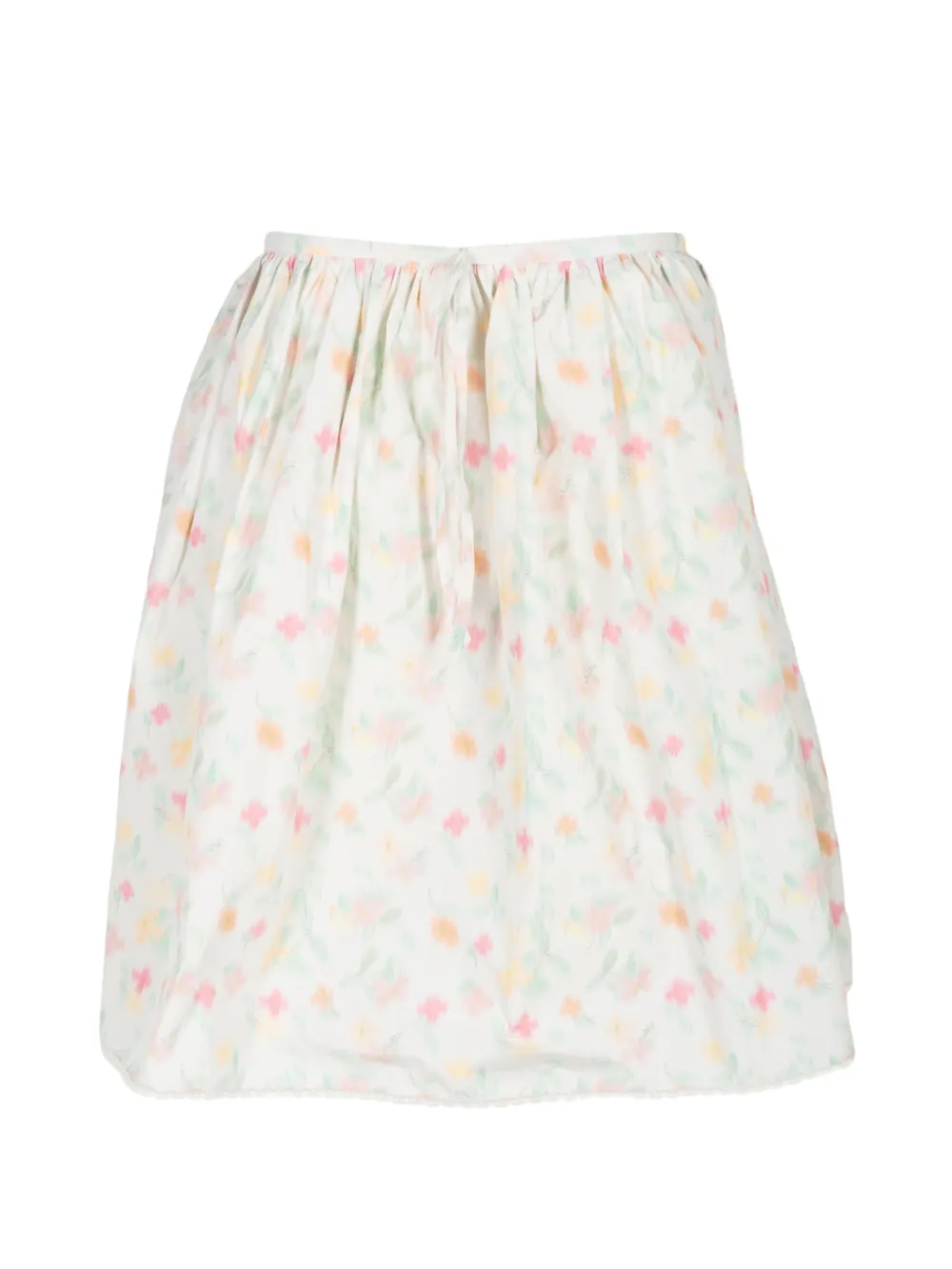 Bernadette Babydoll floral-print gathered mini dress in White