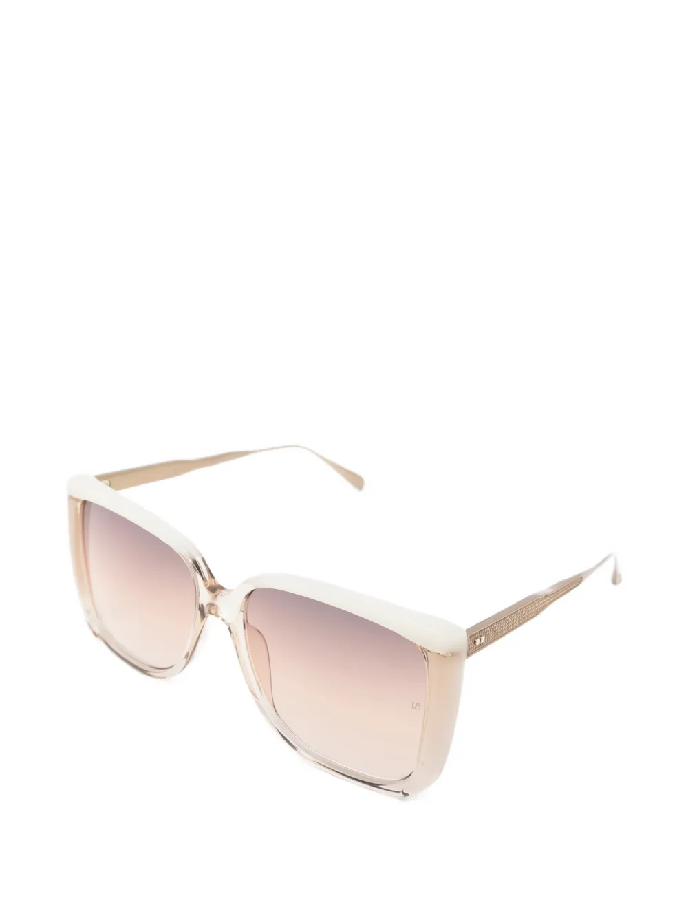 Linda Farrow Helena zonnebril met vierkant montuur Beige