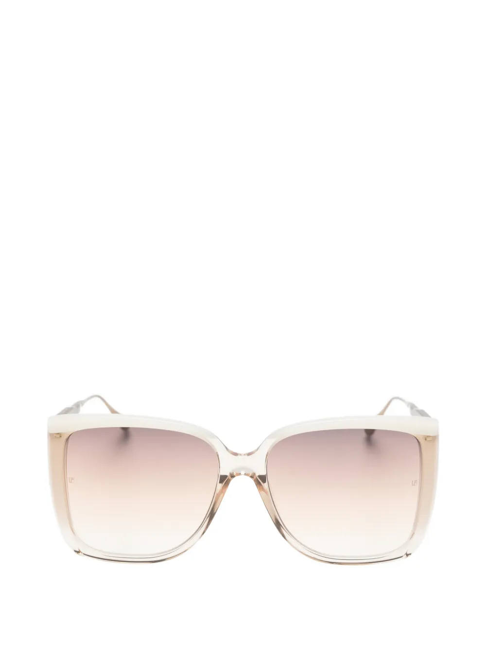 Linda Farrow Helena zonnebril met vierkant montuur Beige
