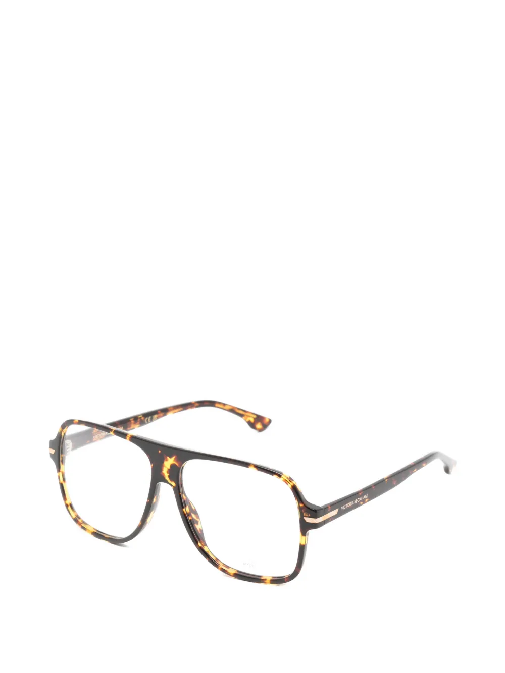 Victoria Beckham Eyewear tortoiseshell-effect pilot-frame glasses Bruin