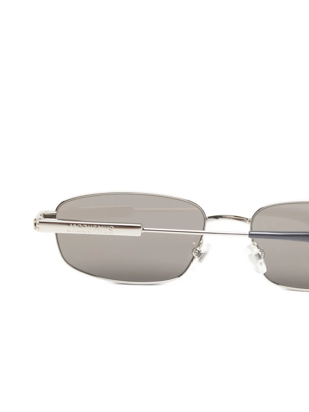 Jacquemus Sera zonnebril met rechthoekig montuur Zilver