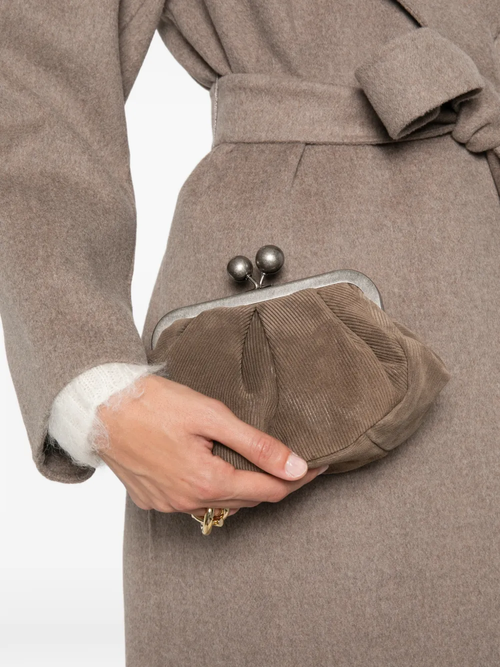 Weekend Max Mara Pasticcino clutch met ribfluweel-effect Bruin