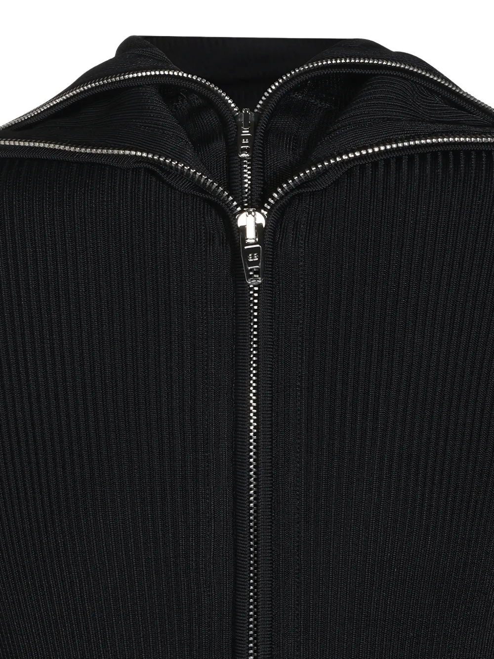Balenciaga Ribgebreide jurk met ritsdetail Zwart