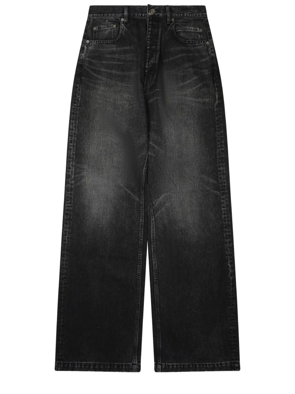 Rick Owens DRKSHDW Tower Strobe in washed black 14 5oz washed black denim Zwart