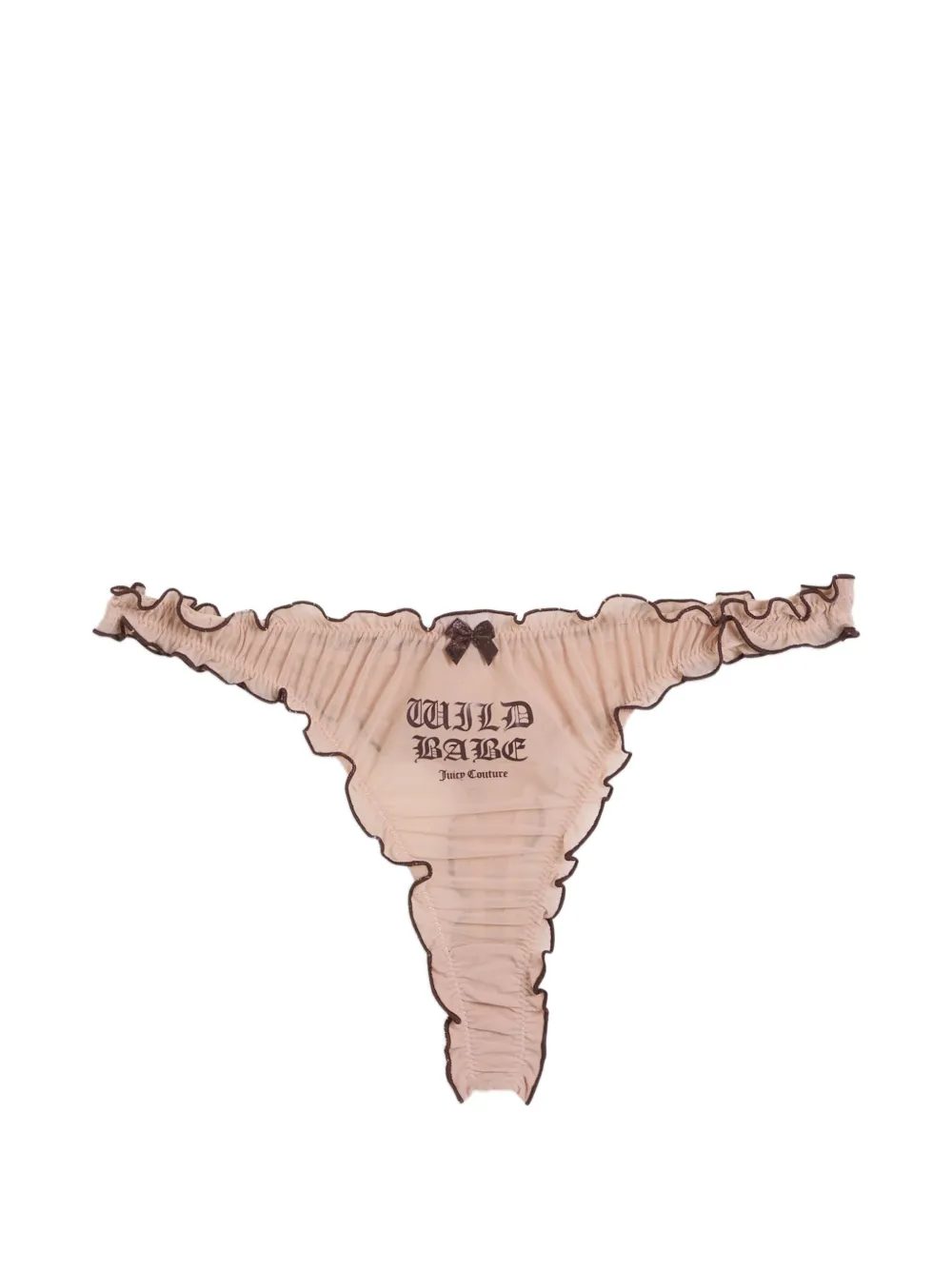 Juicy Couture Drie mesh strings met ruches Bruin