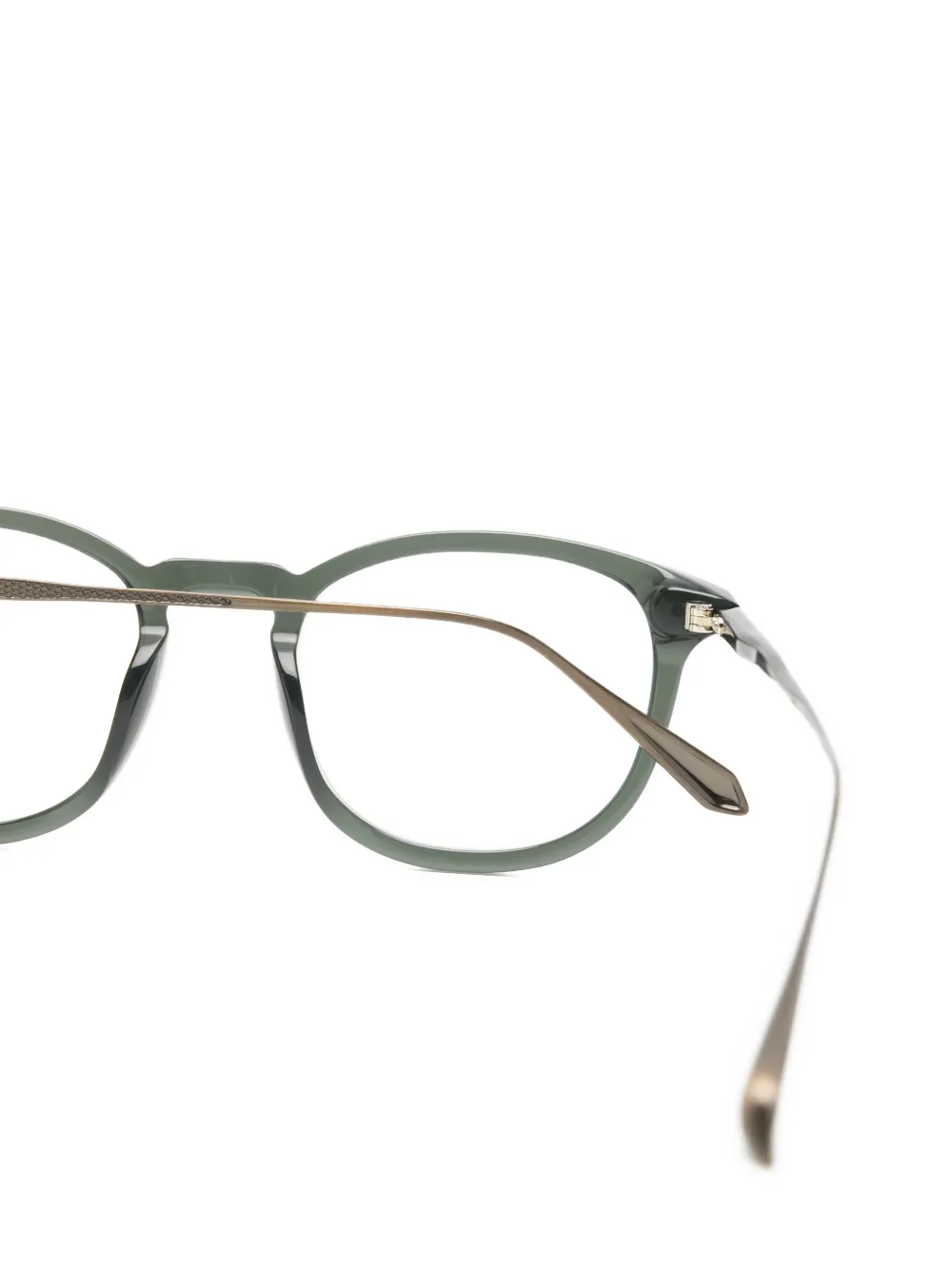 Linda Farrow Pax bril met rond montuur Groen