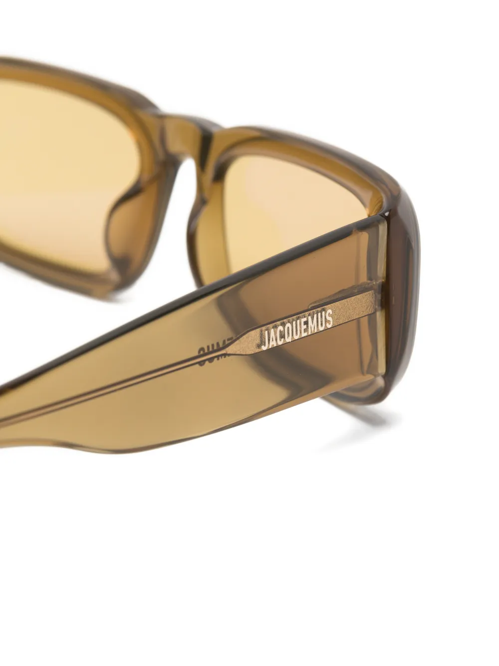 Jacquemus Zonnebril met rechthoekig montuur Groen