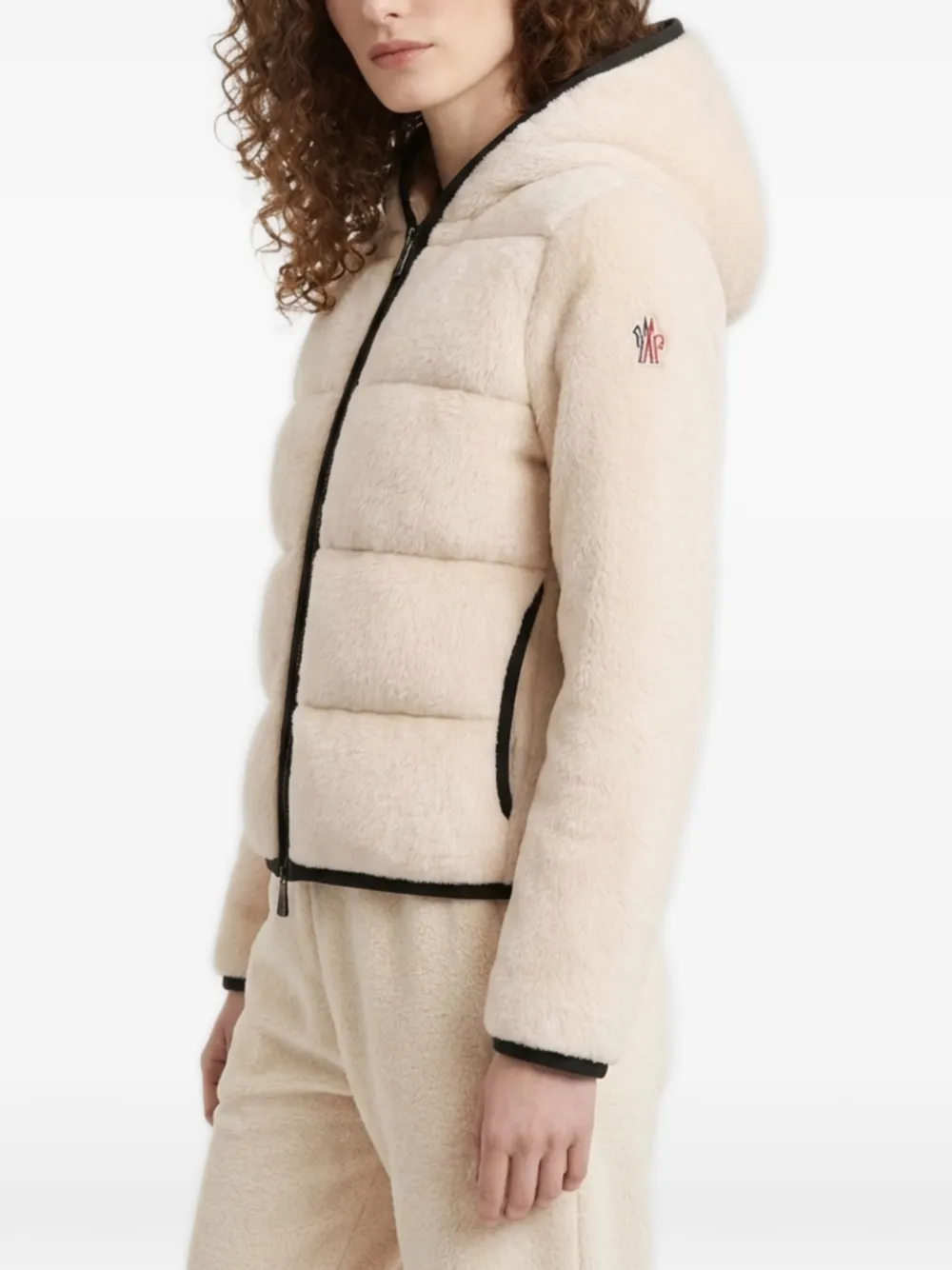 Moncler Grenoble Polartec fleecejack met capuchon Beige