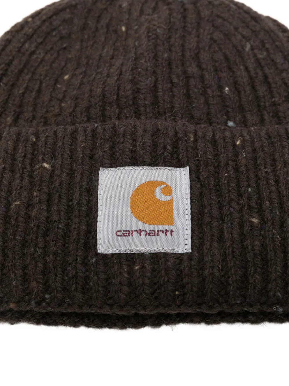 Carhartt WIP Anglistic ribgebreide muts met spikkels Bruin