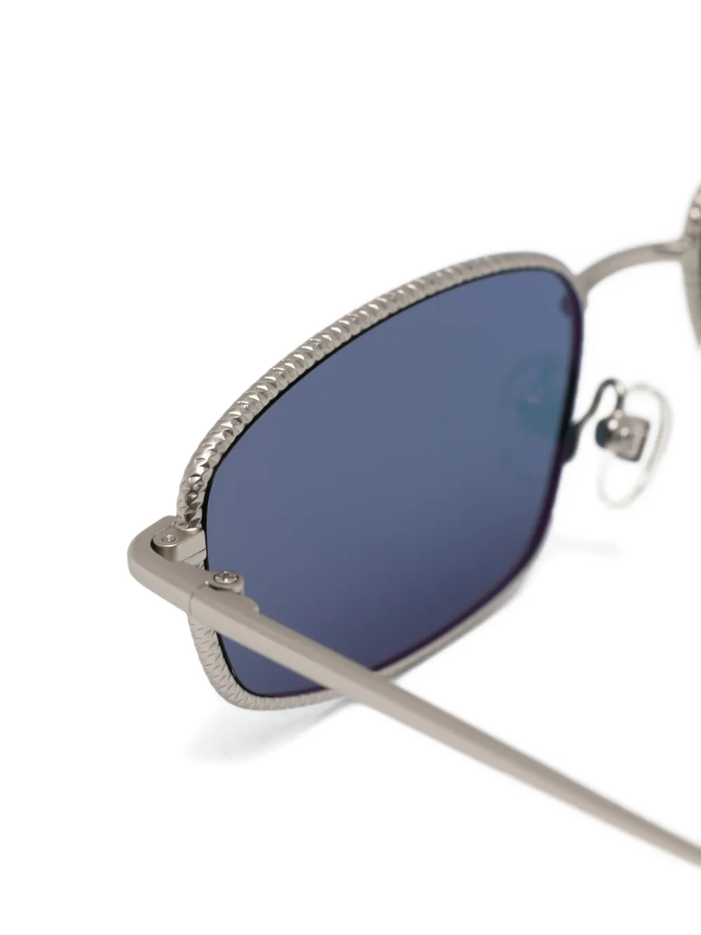 Jacquemus Hammered zonnebril met rechthoekig montuur Zilver