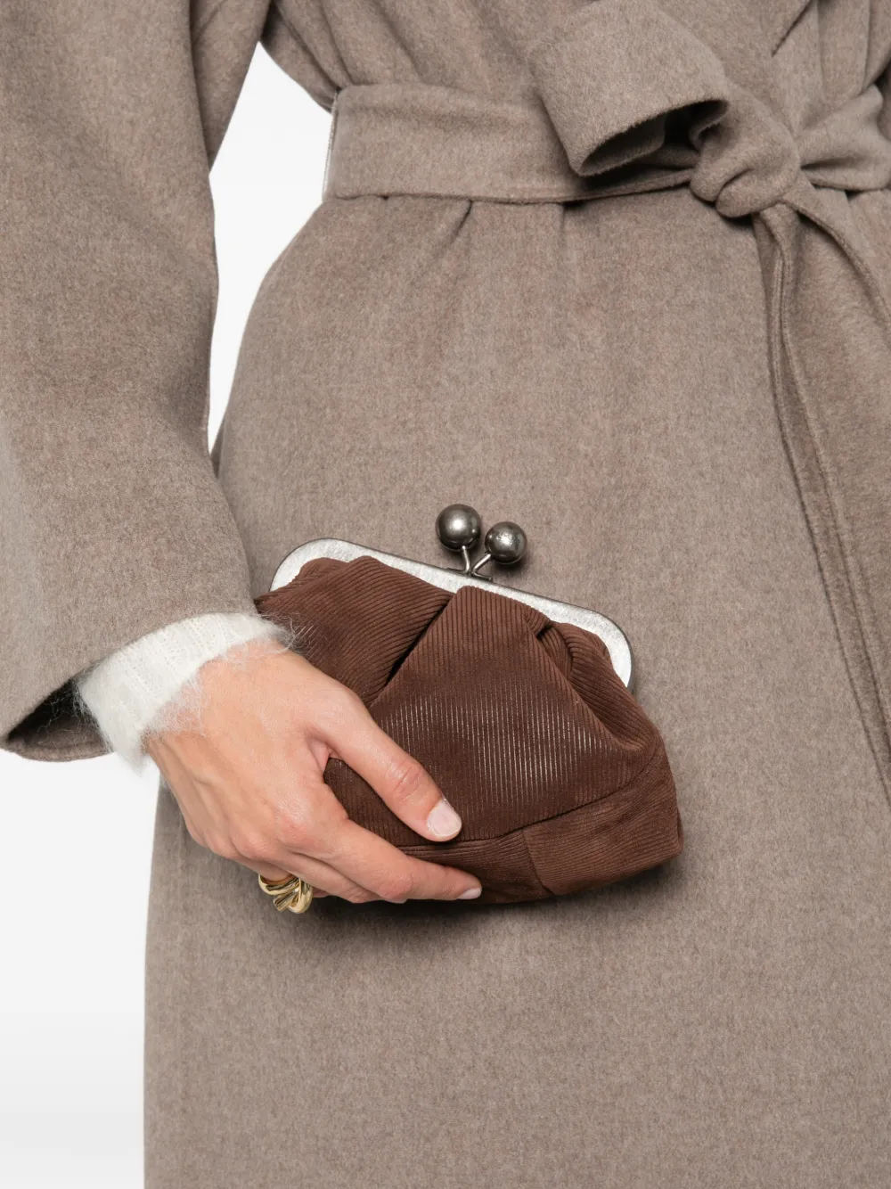 Weekend Max Mara Pasticcino nappaleren clutch Bruin