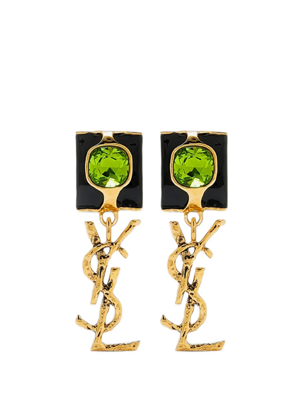 Saint Laurent Cassandre enamel drop earrings - Oro