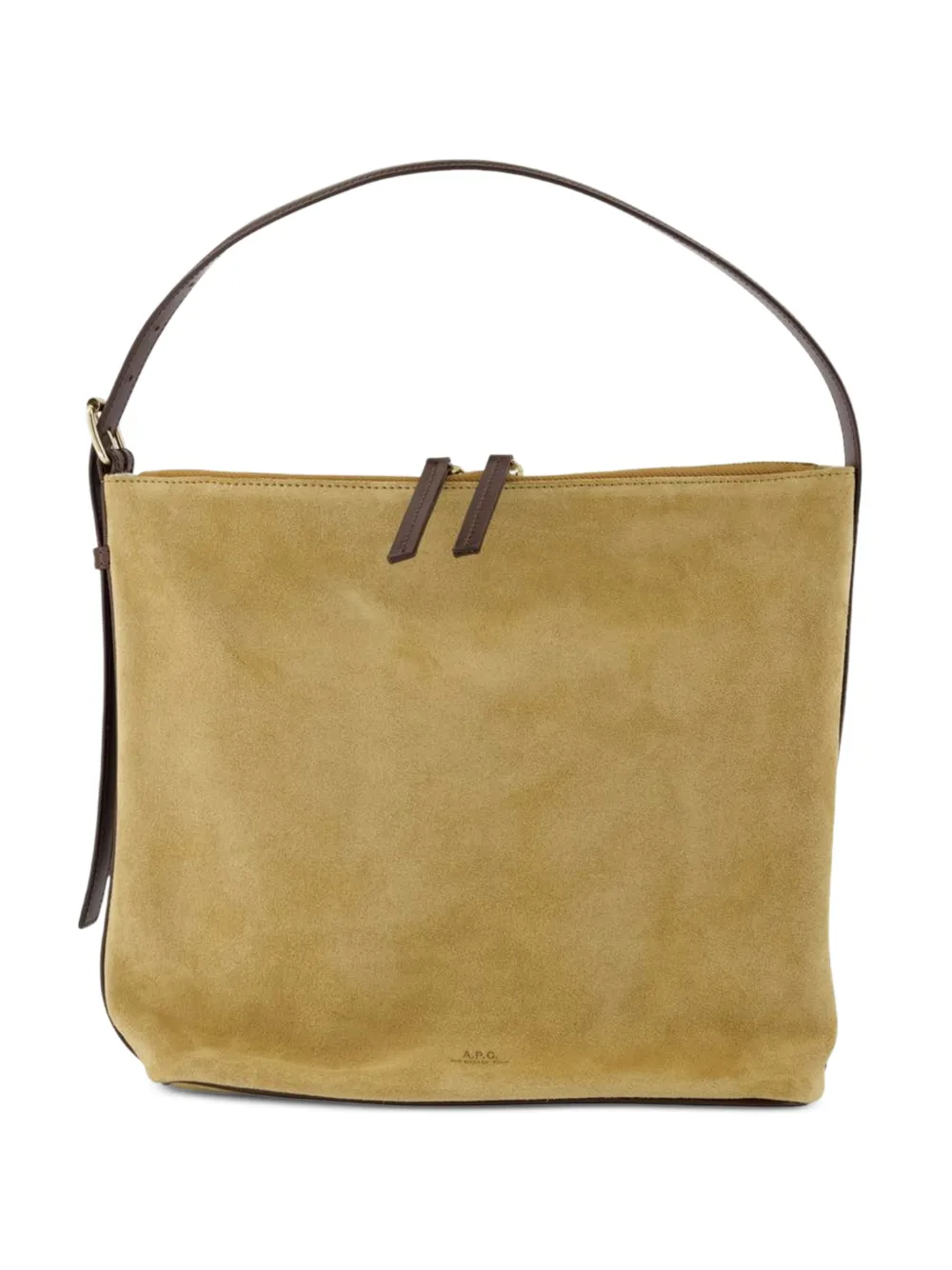 A.P.C. Vera suede shoulder bag - Nude