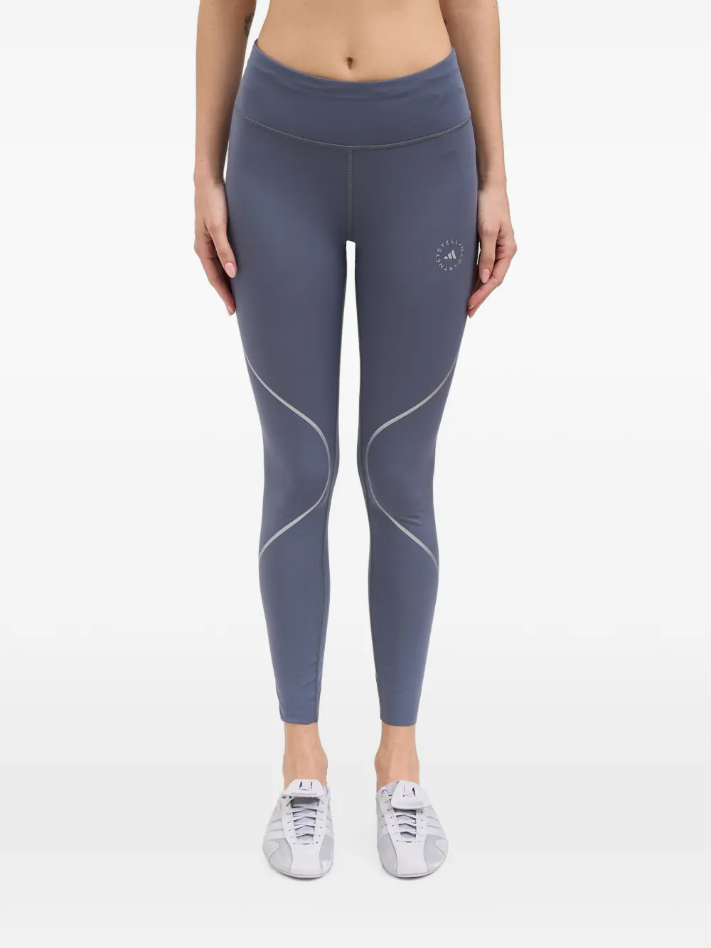 adidas by Stella McCartney logo-print performance leggings - Blu