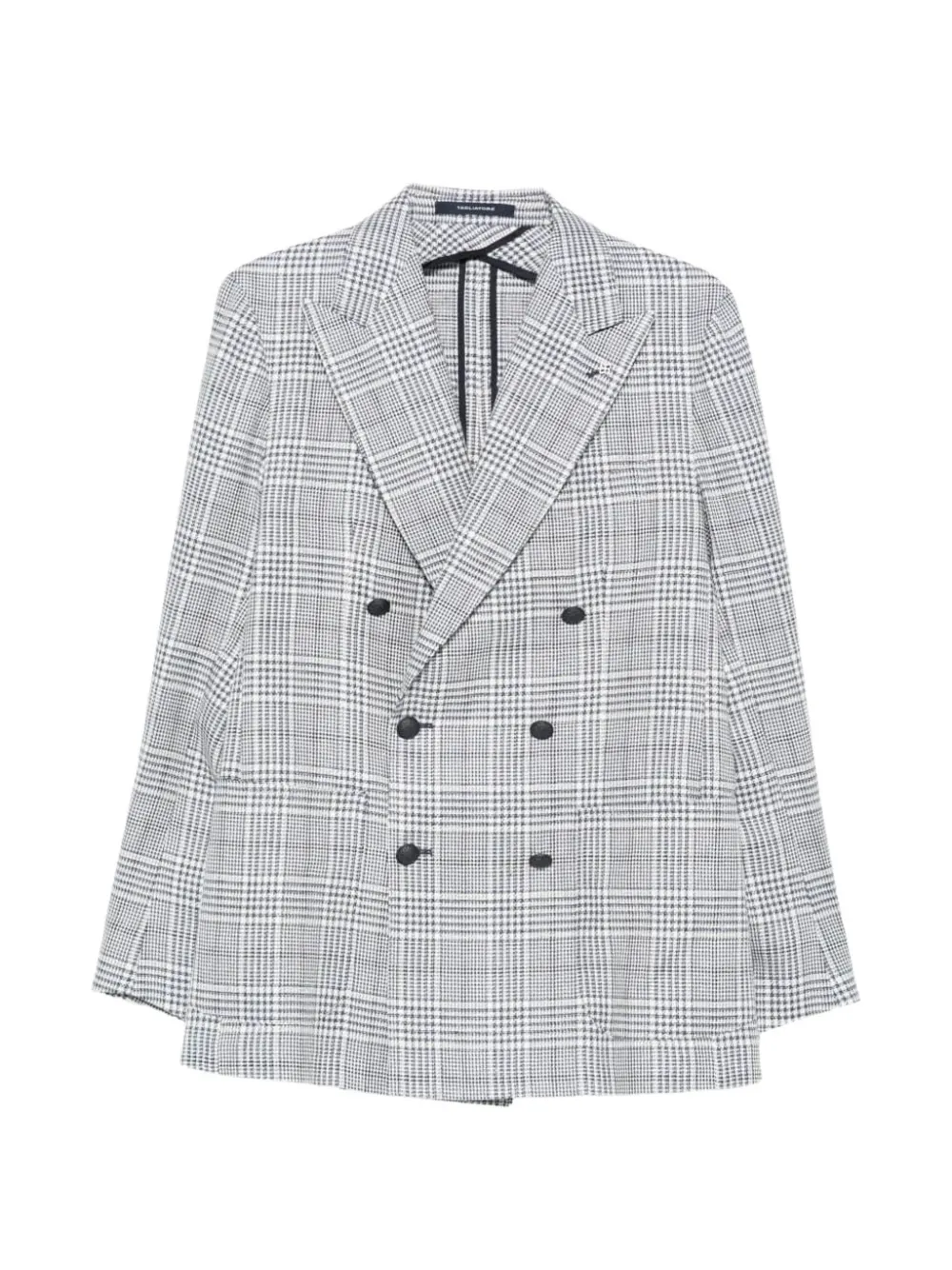 Tagliatore plaid-pattern double-breasted blazer - Blau