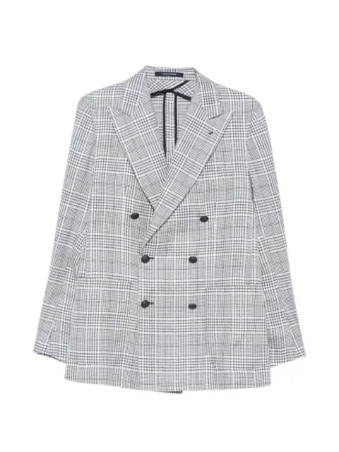 Tagliatore plaid-pattern double-breasted blazer