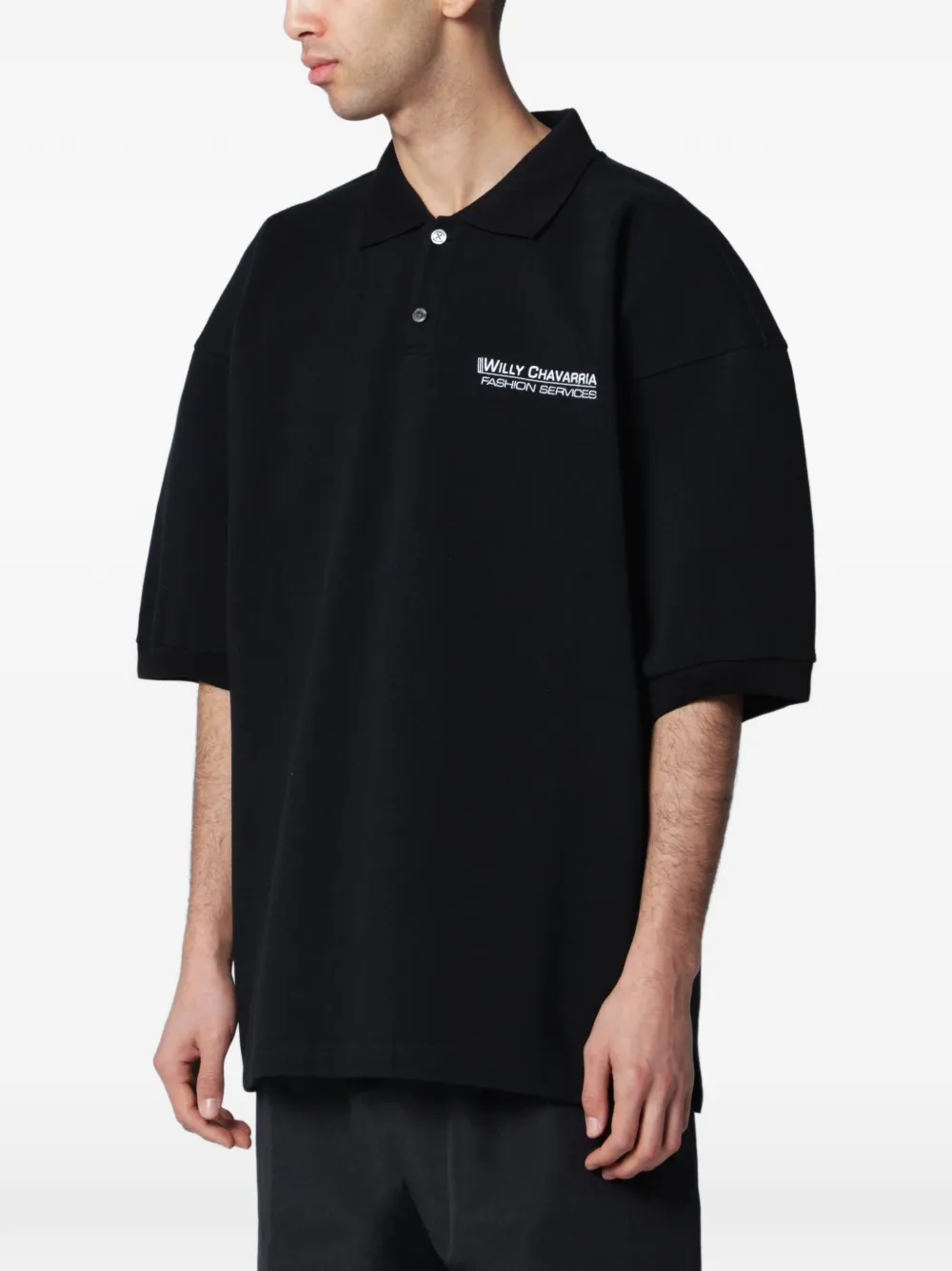 Willy Chavarria logo-print cotton polo shirt
