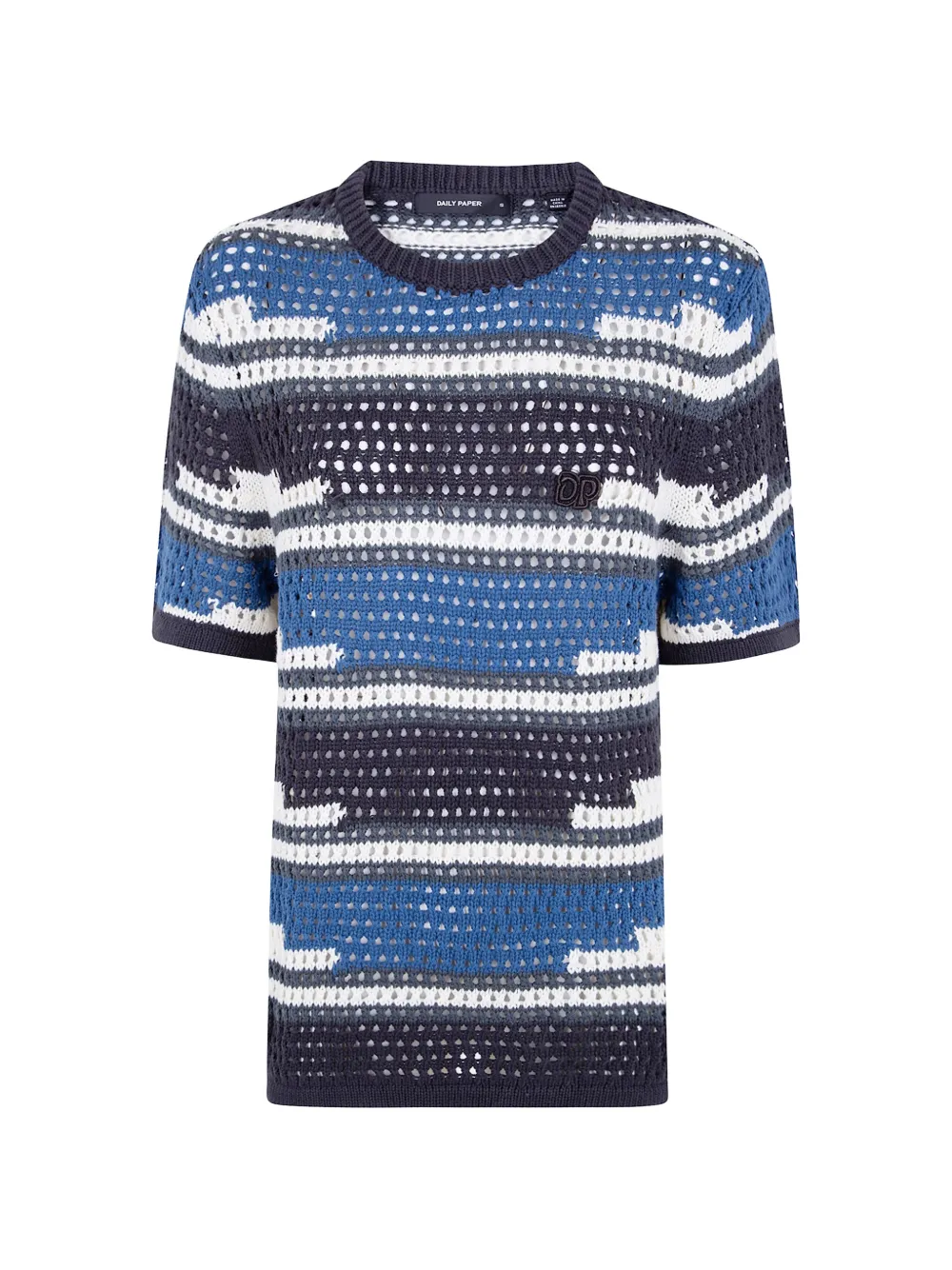 Daily Paper Kente stripe-knit T-shirt Grijs