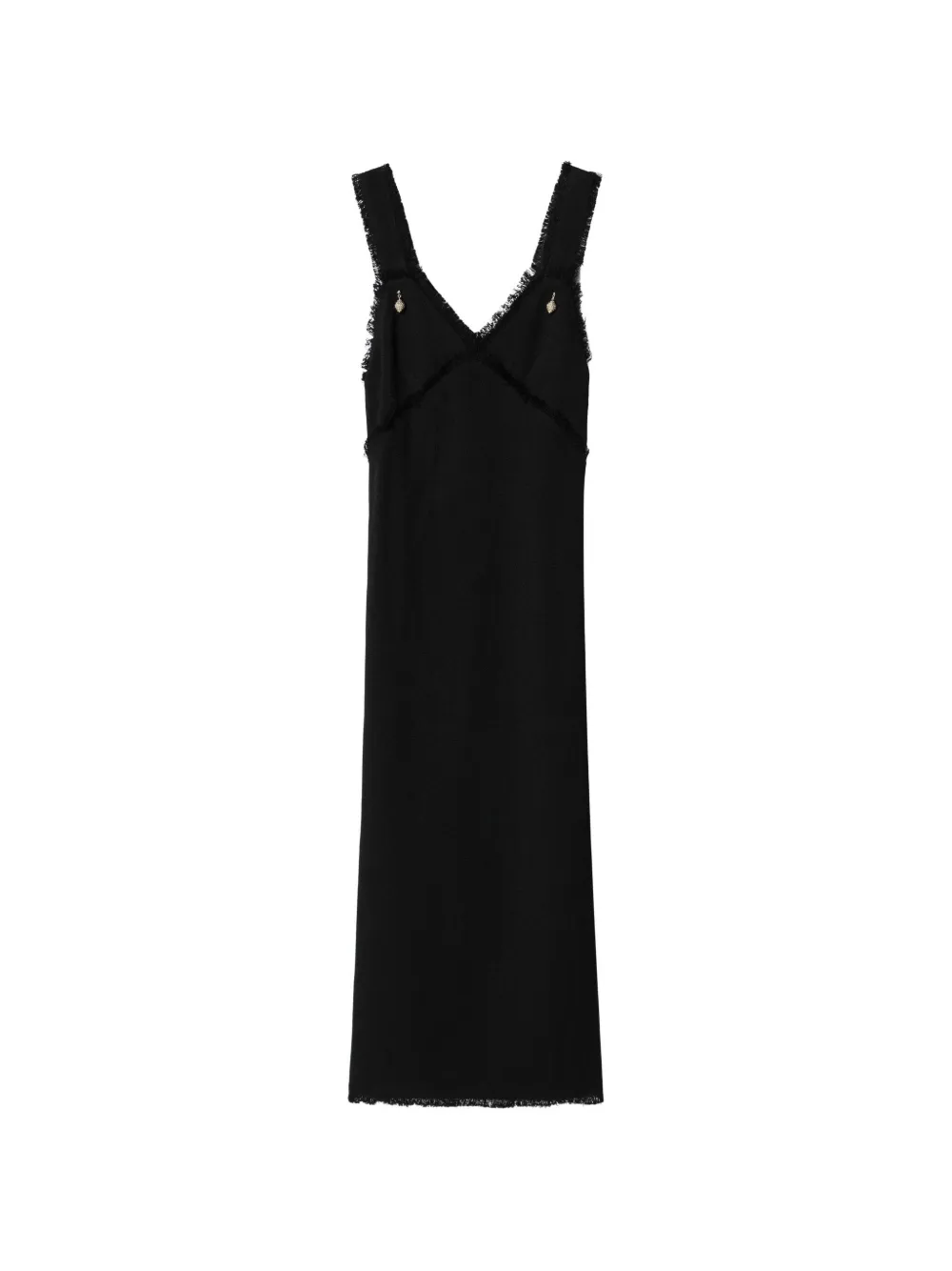 TOTEME V-neck raw slip dress black