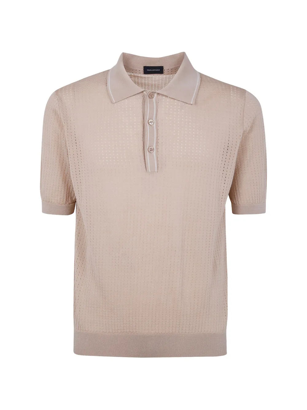 Tagliatore pointelle-knit polo shirt