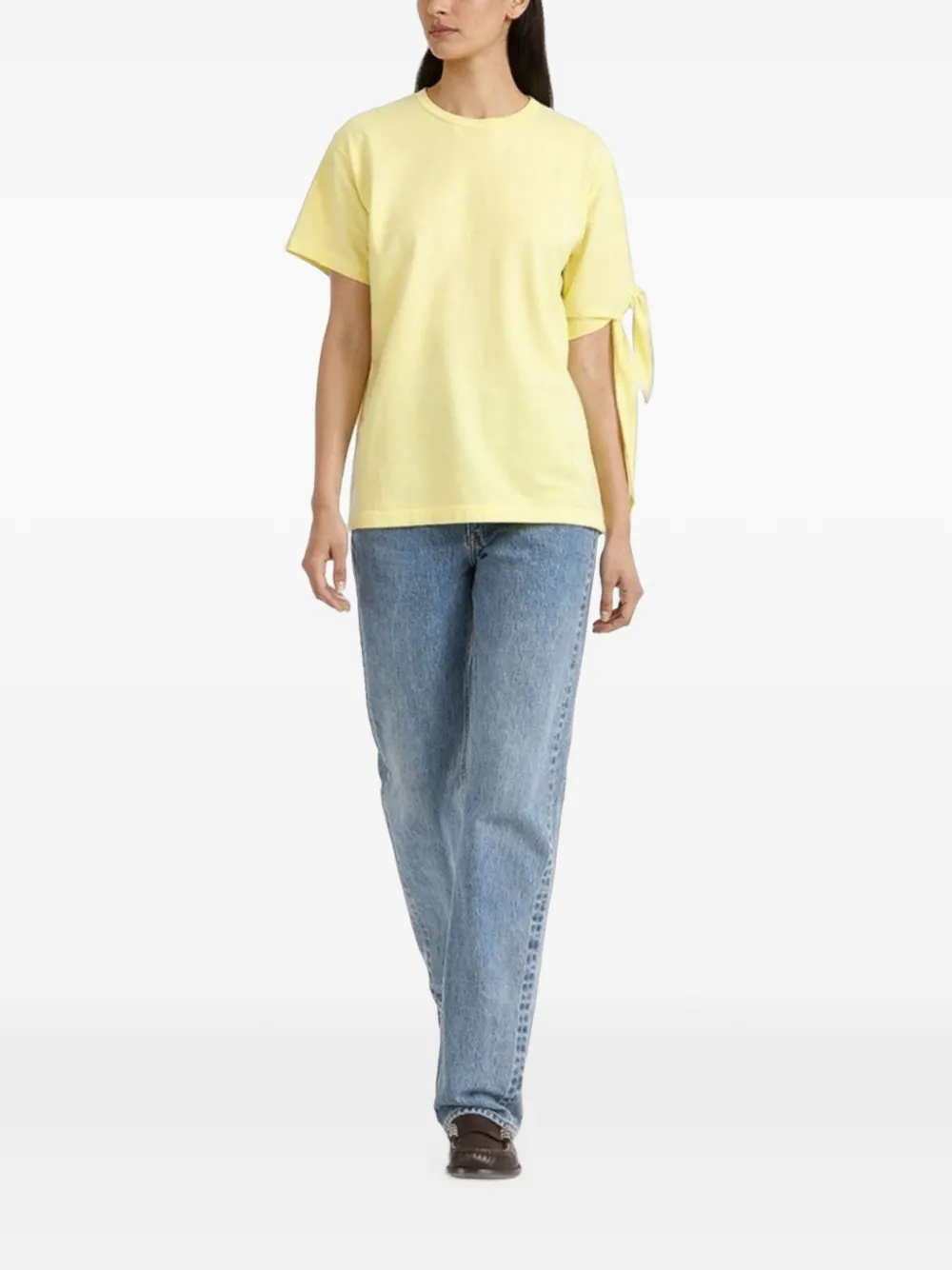 JW Anderson T-shirt met geknoopt detail Geel