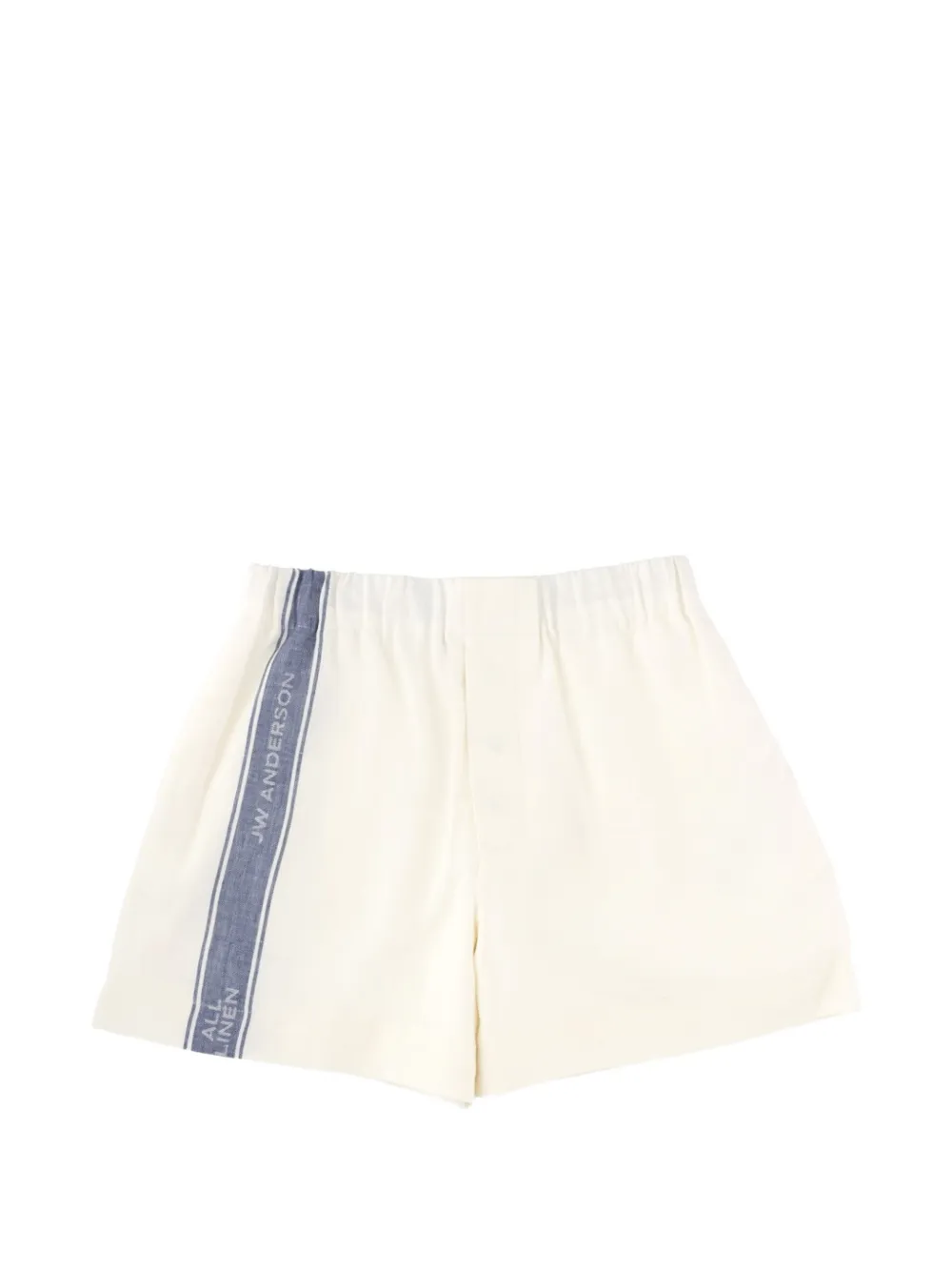 JW Anderson logo-print striped shorts - Toni neutri