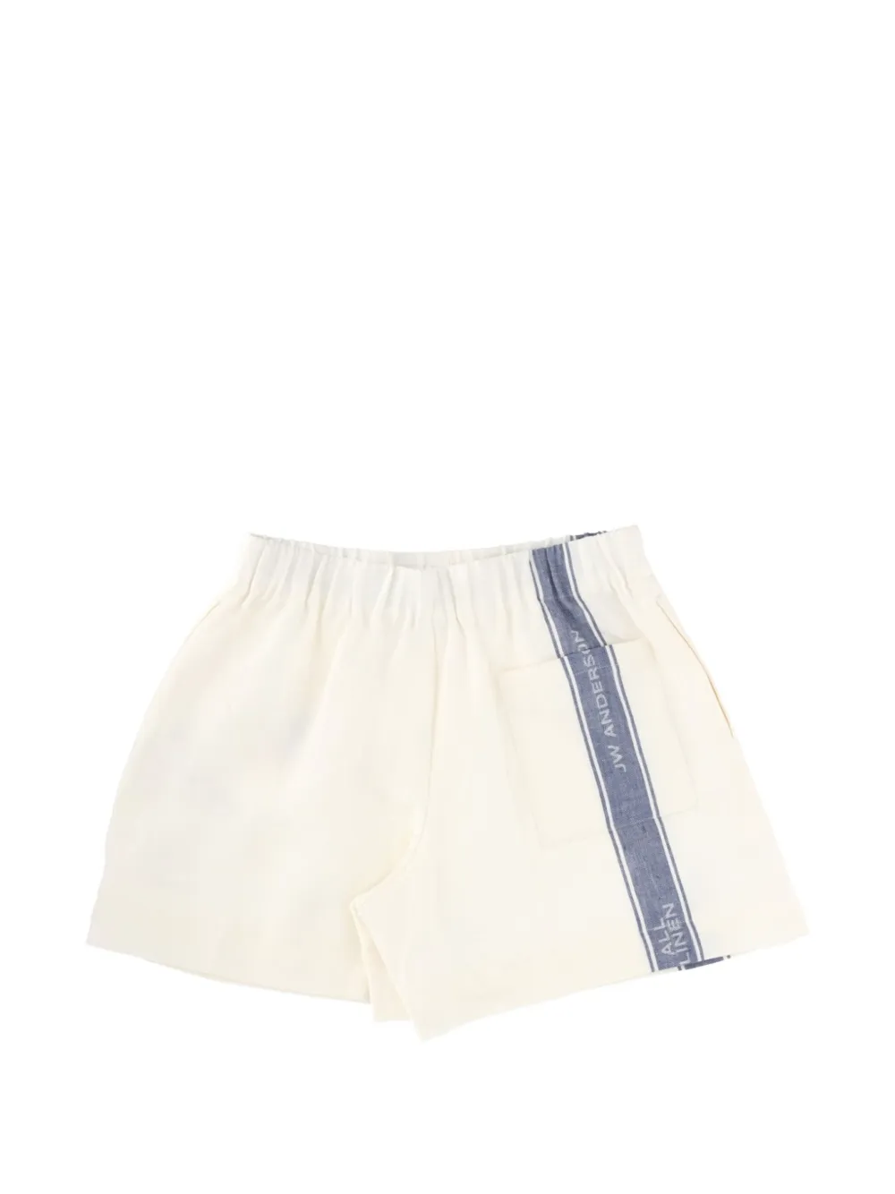 JW Anderson Gestreepte shorts met logoprint Beige
