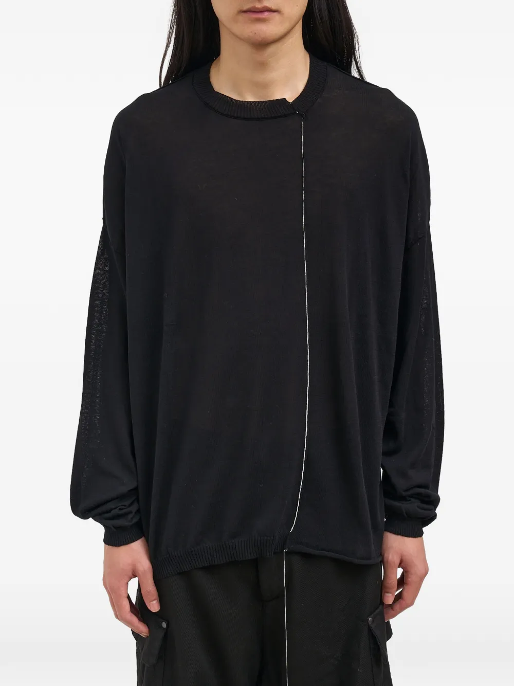 Isabel Benenato exposed-seam crew-neck sweater