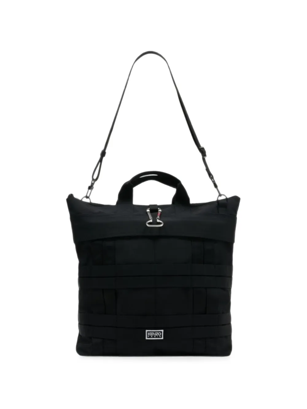 Kenzo logo-patch panelled tote bag - Noir Kenzo logo-patch panelled tote bag - Noir
