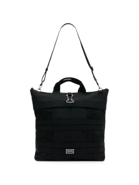 Kenzo logo-patch panelled tote bag
