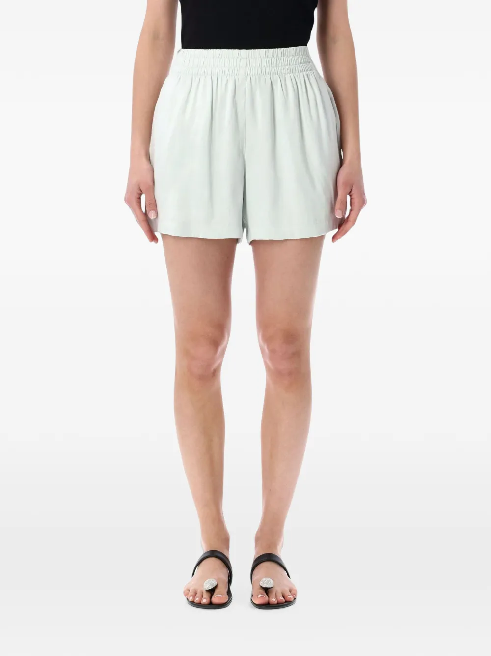 ANINE BING Kam elasticated-waist shorts - Verde