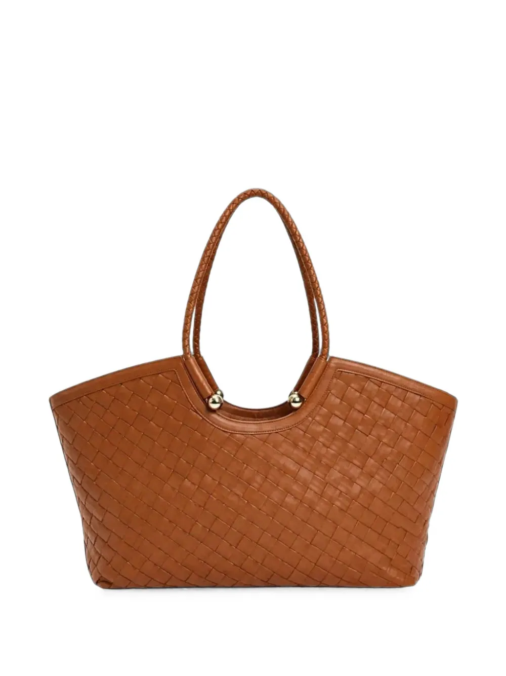 Twinset Handwoven Shopper Bag In Brown