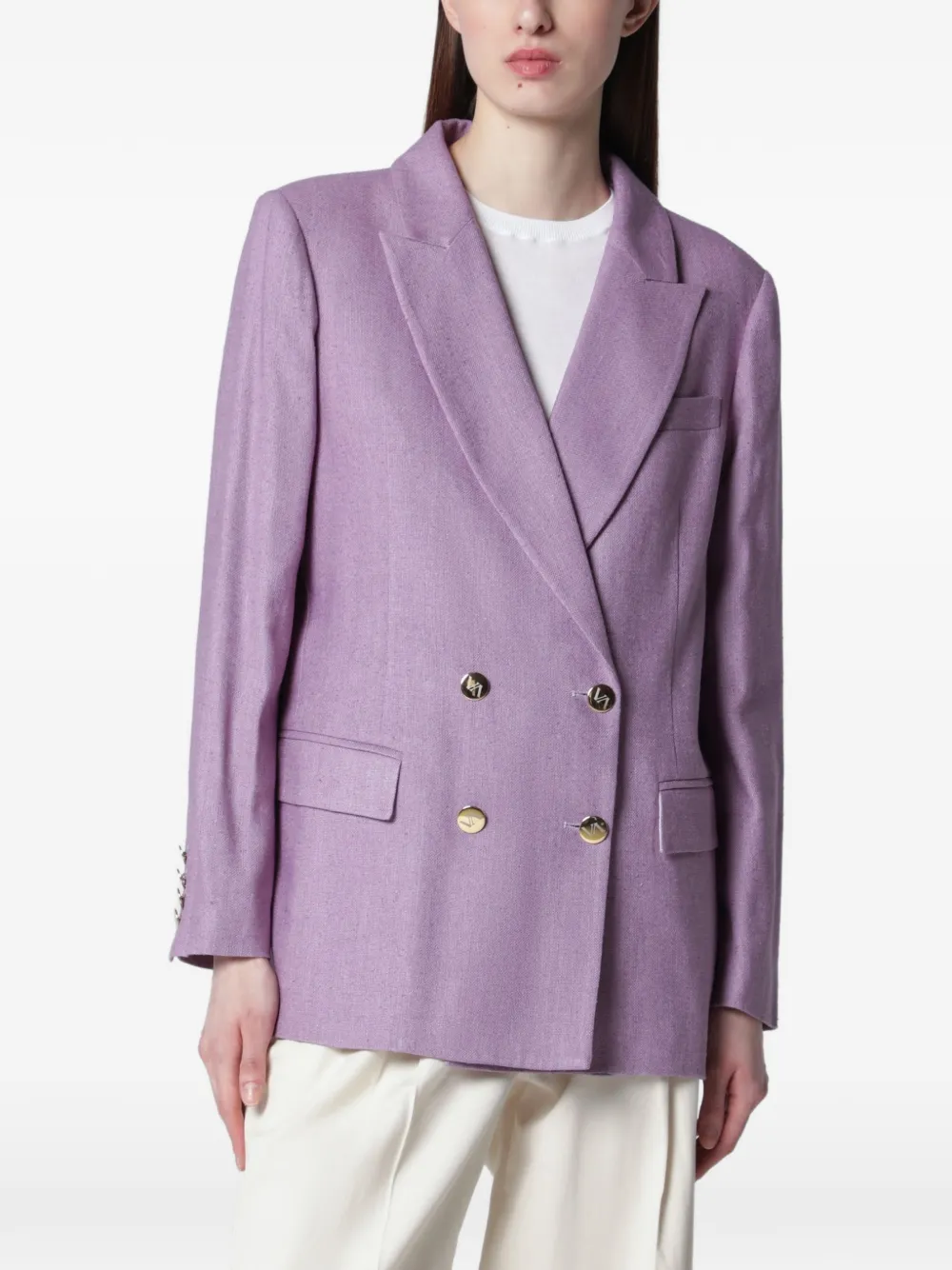 VITOVI double-breasted silk blazer - Viola