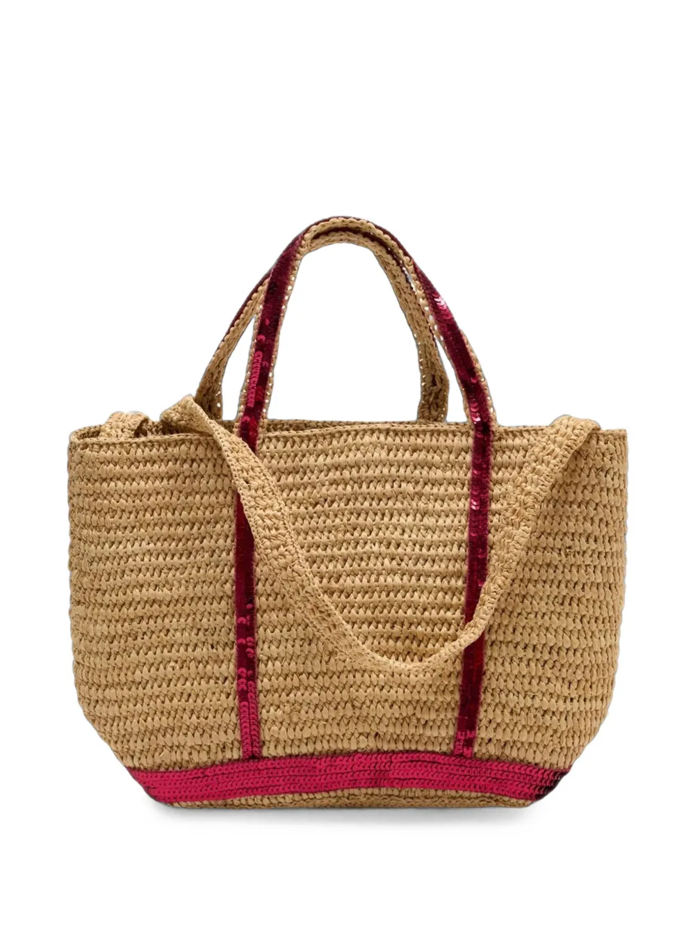 Vanessa Bruno sequin-embellished raffia tote bag