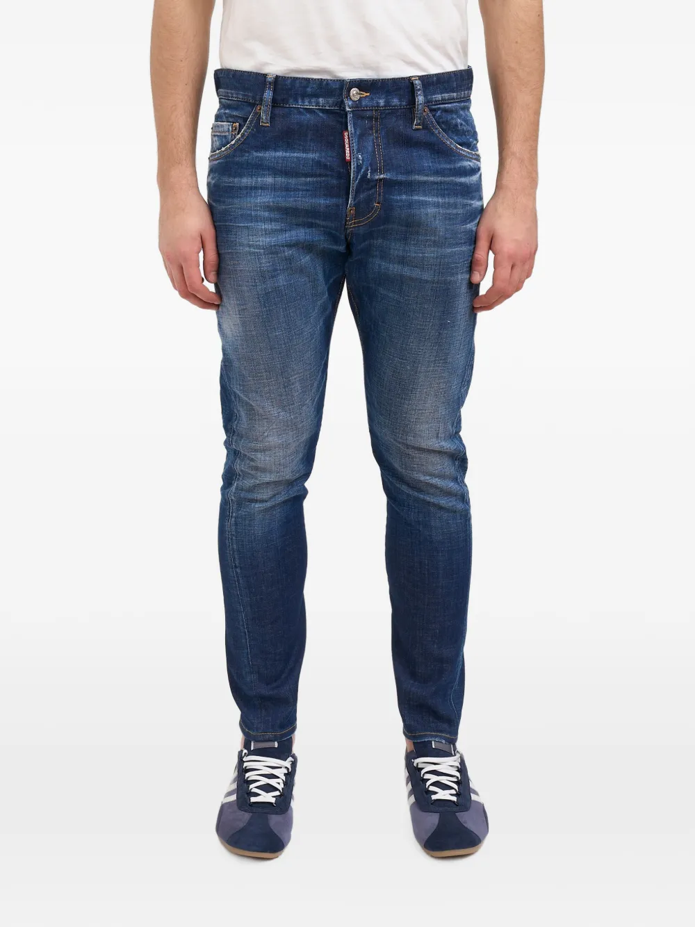 DSQUARED2 Kawaii whiskered-effect jeans - Bleu