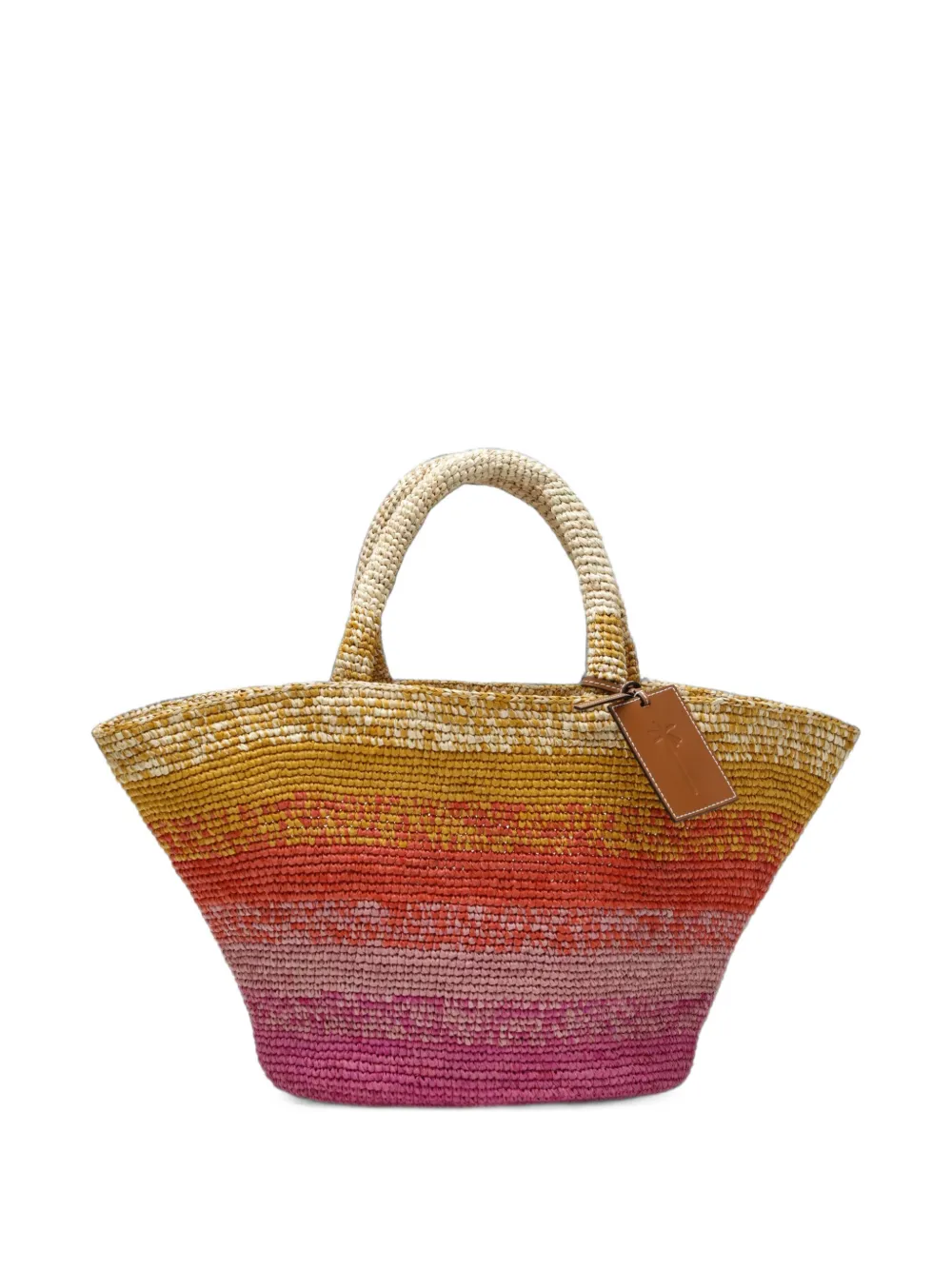 Manebi Sunset Glow Panier raffia tote bag - Orange