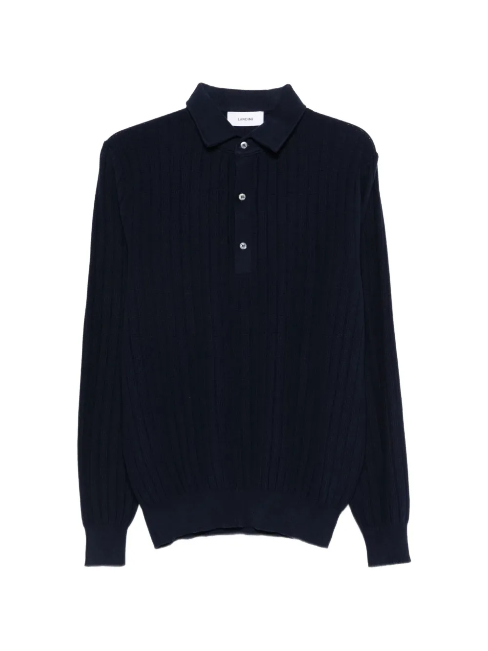 Lardini ribbed-knit long-sleeve polo shirt