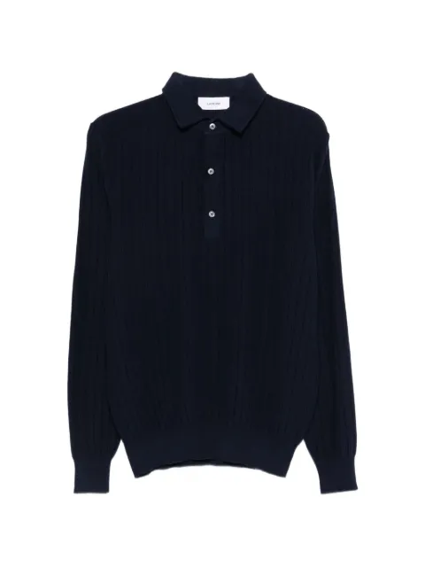 Lardini ribbed-knit long-sleeve polo shirt