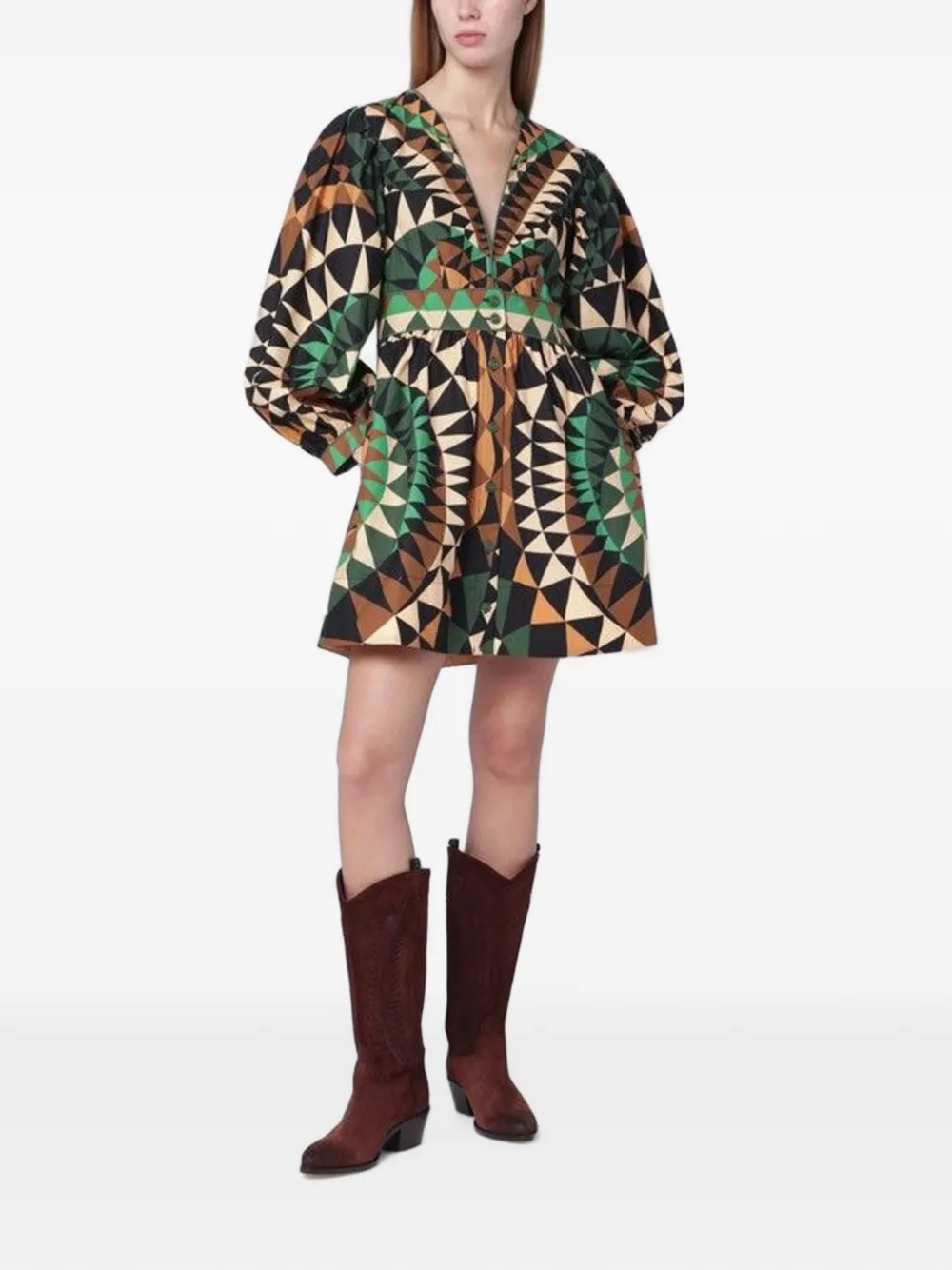 FARM Rio geometric-print mini dress
