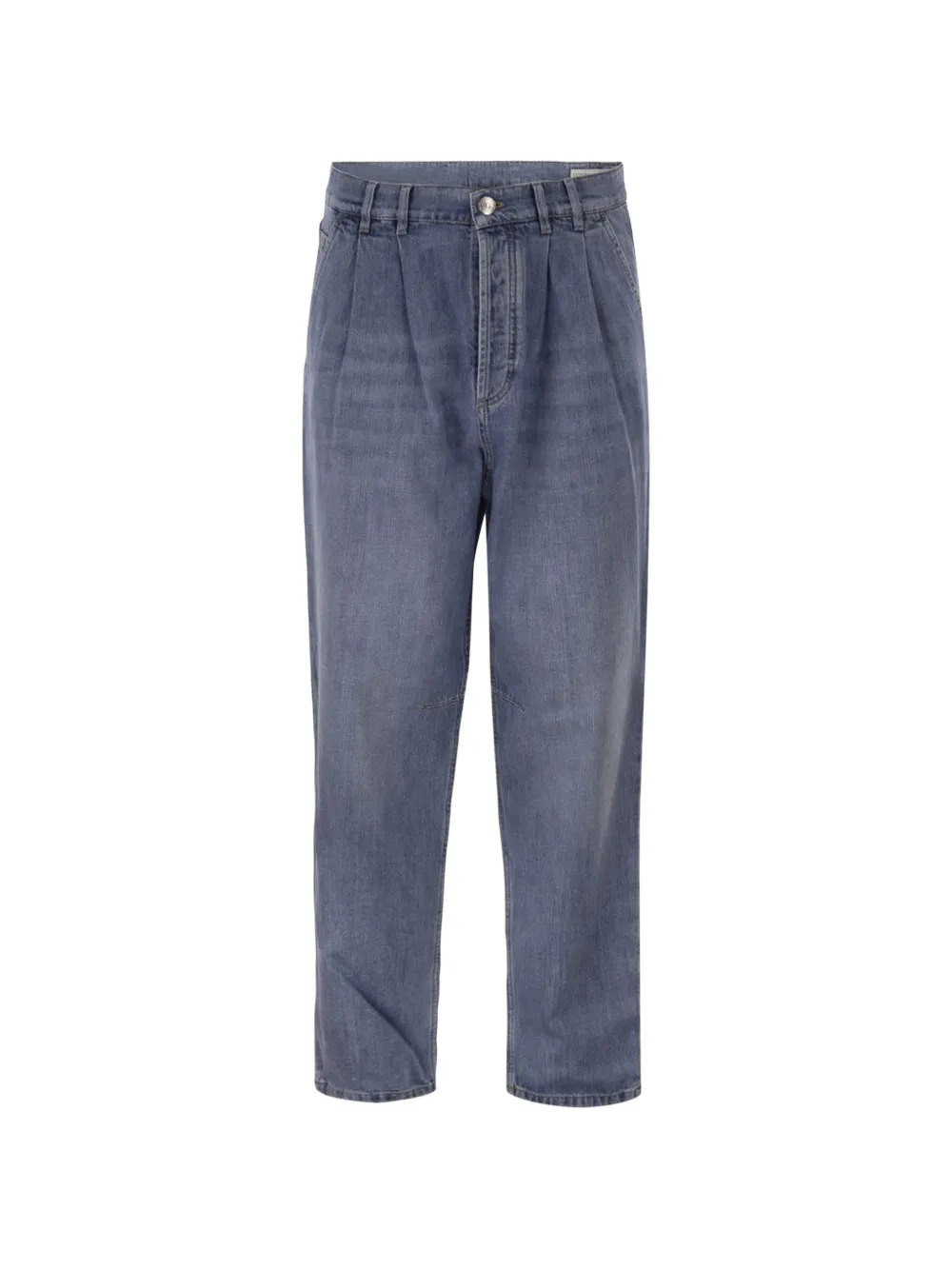 Brunello Cucinelli baggy jeans in cotton denim with double-pleats