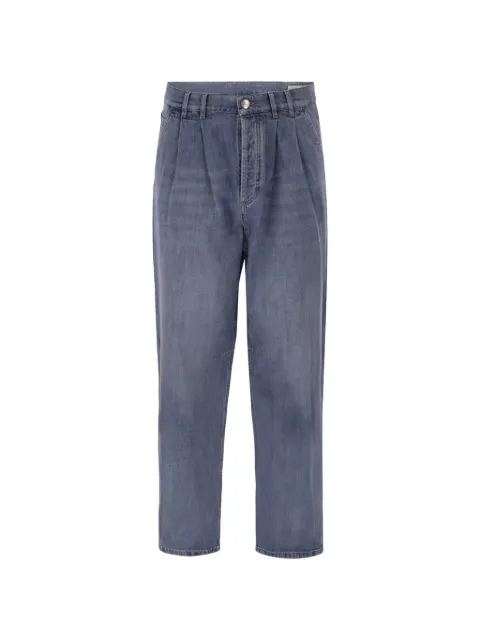 Brunello Cucinelli baggy jeans in cotton denim with double-pleats