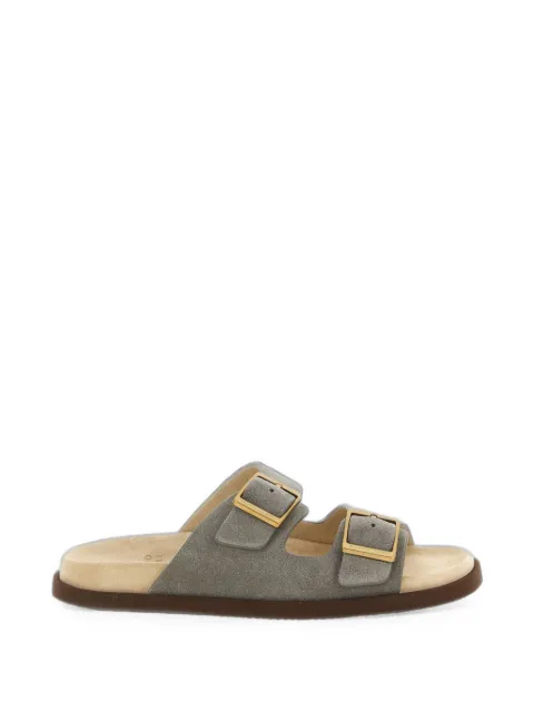 Brunello Cucinelli 搭扣绒面皮凉鞋