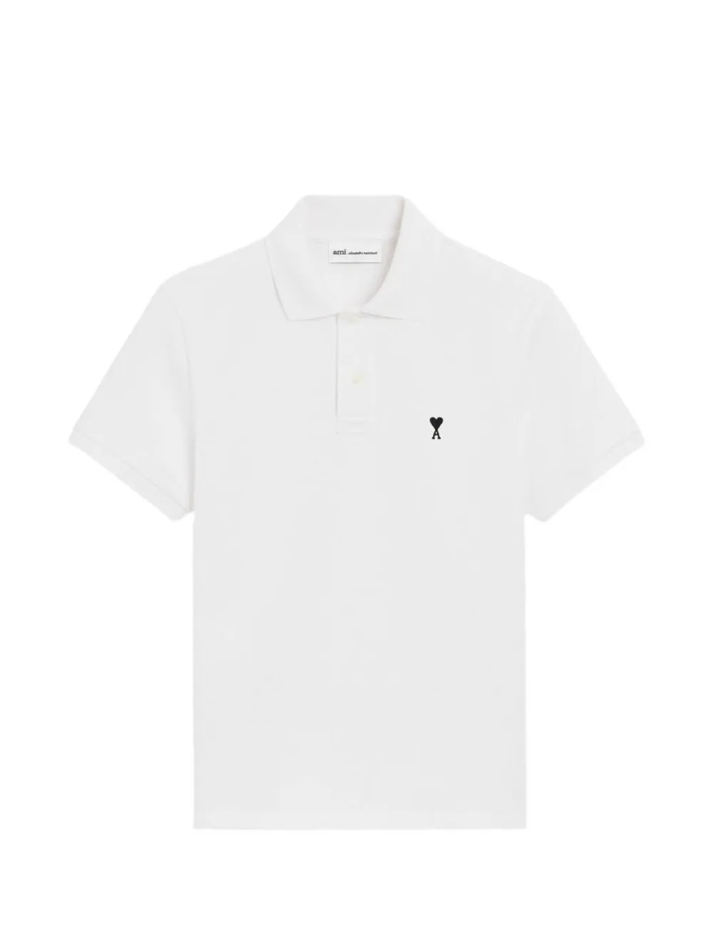 AMI Paris white cotton short sleeves Ami de Coeur polo shirt - Bianco