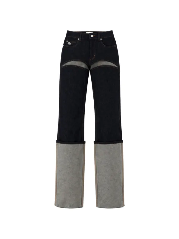 Jean Paul Gaultier Cut-out Turn-up Jeans in Blue