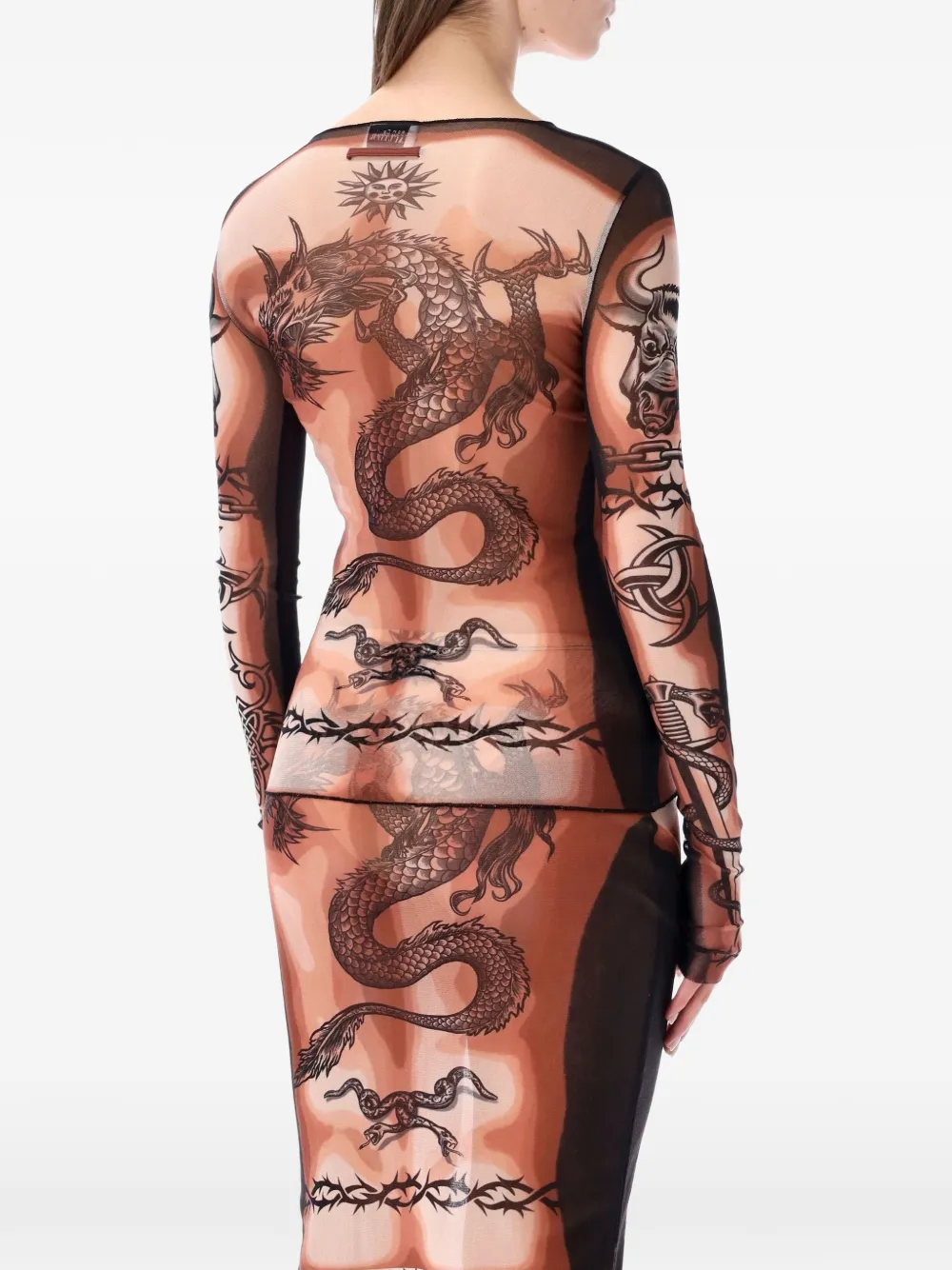 Jean Paul Gaultier re-edition The Safe Sex Tattoo top Beige