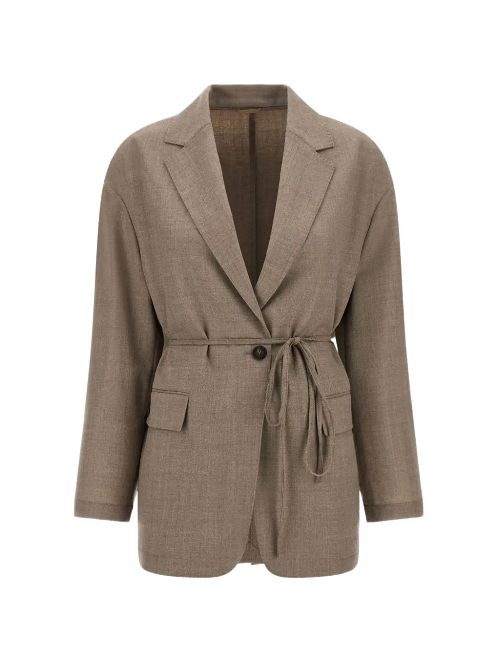Brunello Cucinelli belted wool jacket - Marrone