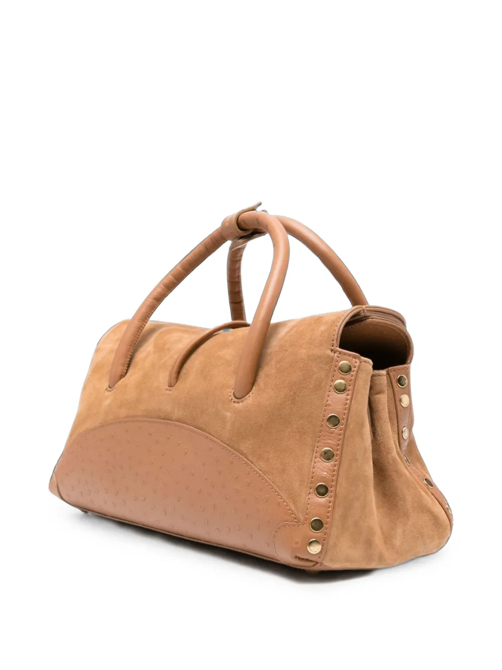 Zanellato Kleine Dotta leren shopper met reliëfeffect Bruin