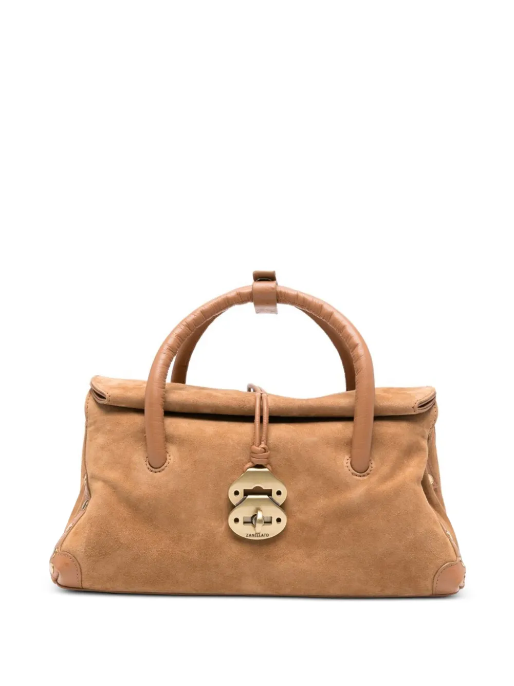 Zanellato Kleine Dotta leren shopper met reliëfeffect Bruin