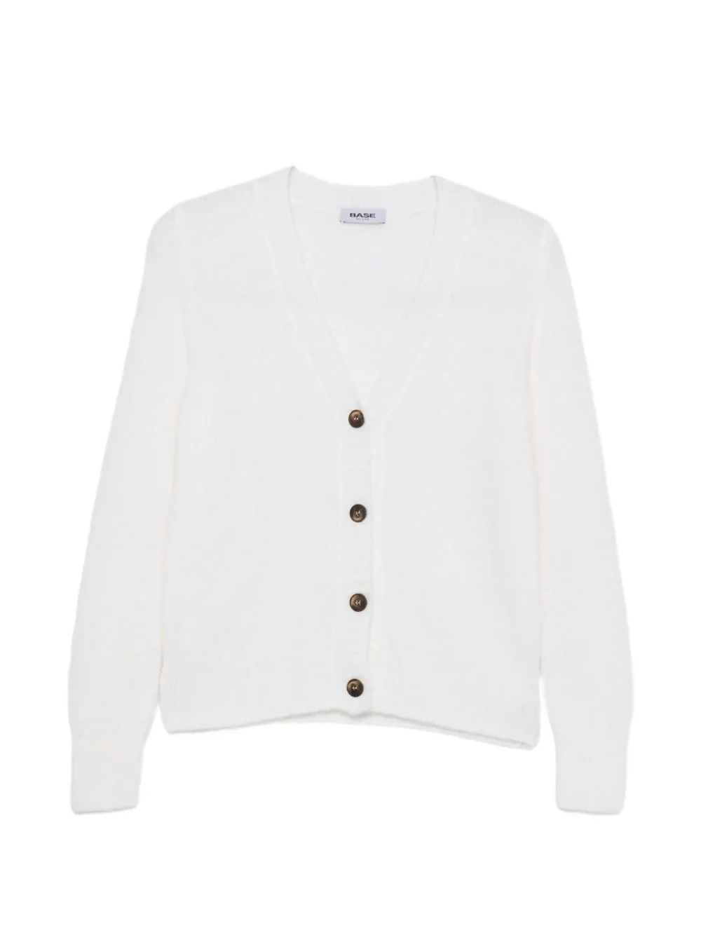 Base Milano V-neck wool cardigan - White